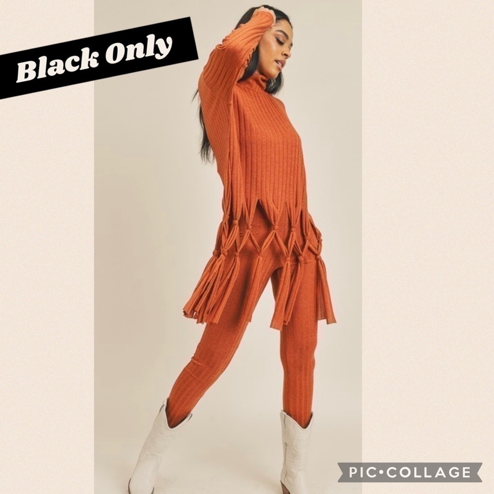 Black..Black 2 Piece Top & Leggings